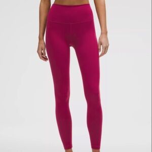 EUC Lululemon Wunder Train High-Rise Tight 28" - Magenta Smoke - Size 8